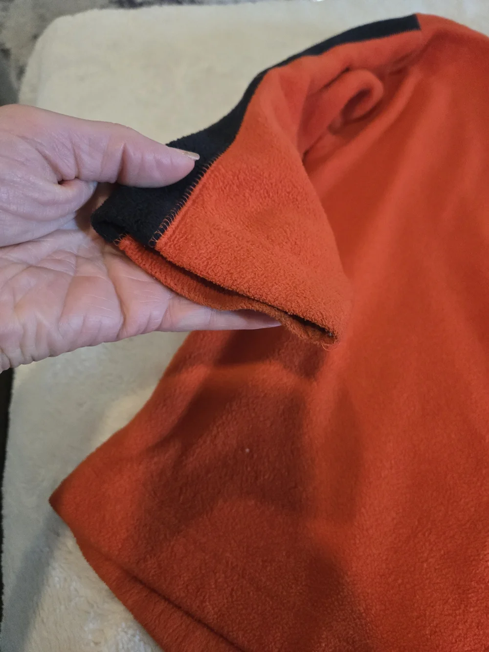 GAP Boy's Bright Orange Quarter-Zip Fleece with Black Trim